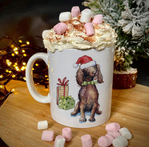 Cocker Working Liver Christmas Ceramic Mug